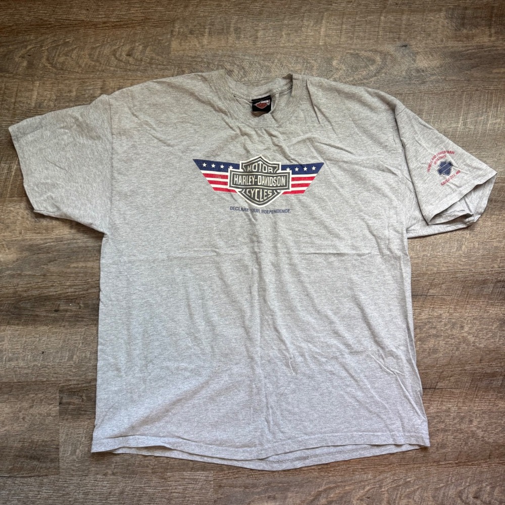 Harley-Davidson Vintage Declare Your Independence T-Shirt 2XL Gray Graphic Tee